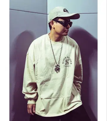 SUPER BEAVER 심플 롱T 베이지 XL