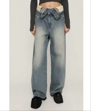 SLY JEANS 레이어드 스트레이트 데님 1