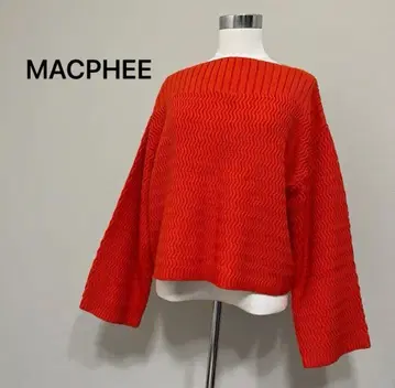 새상품급 MACPHEE 맥피 주홍색 보트넥 투모로우랜드