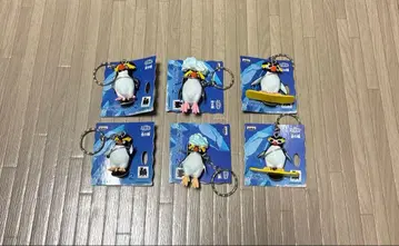 바위뛰기펭귄 피규어 키링 6개