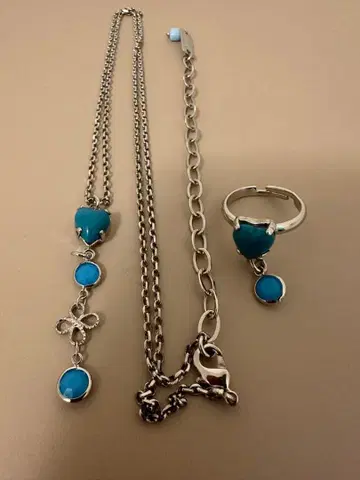 마리아나 터콰이즈 목걸이 반지 세트