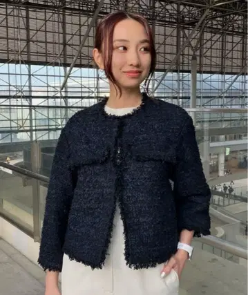 새상품! BEAMS B:MING 트위드 자켓/네이비 졸업식 입학식