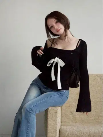 andmary 엠마 니트 플레어 가디건 세트