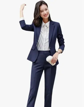 네이비 비즈니스 정장 수트 셋업 상하의