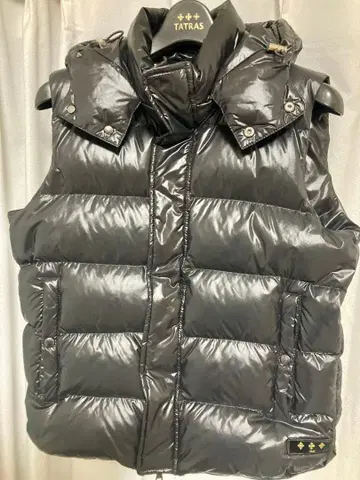 TATRAS 후드 부착 다운 베스트 블랙 사이즈02