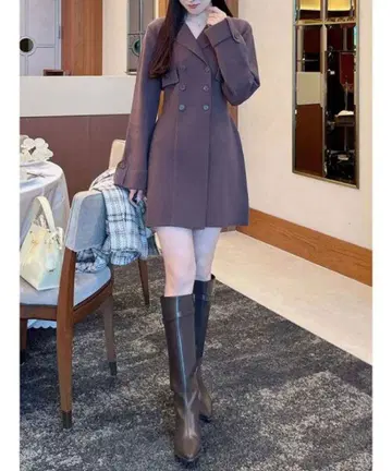 MERCURYDUO 니트 자켓 미니 원피스