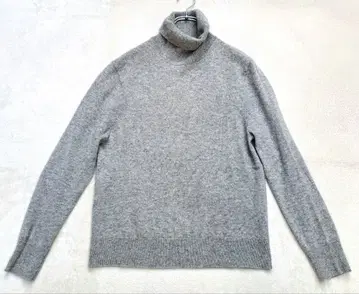 유니클로 캐시미어 100% 터틀넥 스웨터 그레이 긴팔 M 여성용