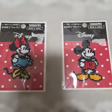 미키 미니 와펜 씰 2개 세트