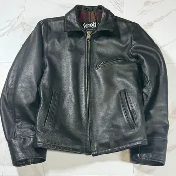 [ 컨디션 최상/36 ] SCHOTT 샷 가죽 트래커 자켓 체크