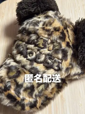 디즈니 레오파드 무늬 레오파드 복슬복슬 미키 귀 달린 캡