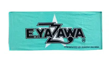 야자와 에이요시 페이스 타월 56 (로고 별) 터콰이즈 블루 블랙 화이트
