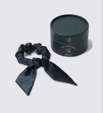 foo Tokyo 실크 리본 포함 머리끈 엘레강트 네이비