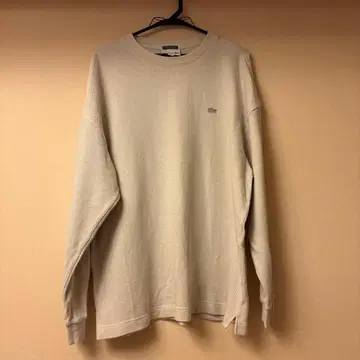 LACOSTE 메쉬 긴팔 티셔츠 US L 베이지