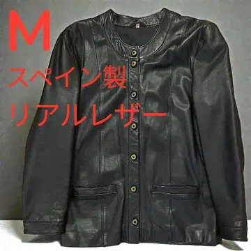 고급 스페인산 M 사이즈 천연 가죽 자켓 아우터