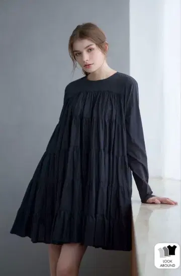 티어드 드레스 긴팔 마를레