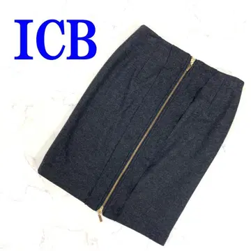 ICB 아이씨비 무릎 기장 스커트 그레이 울 100% 7 C4400