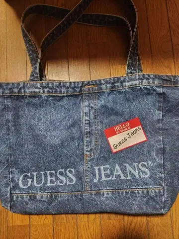 새상품급 Guess Jeans 데님 토트백