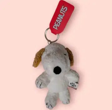 새상품 스누피 푸치후와 마스코트 앤디 키링 봉제 인형 베이지