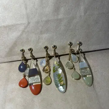 묶음 판매 채색의 물방울 논홀 귀찌