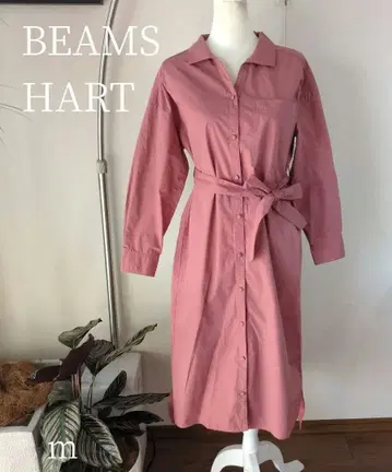 빔즈하트 허리 마크 셔츠 원피스 체형 커버 탄력감 있는 소재