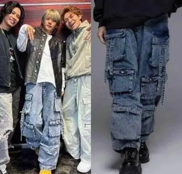 [ 히라노 쇼 ] ADRER 데님 파라슈트 카고 팬츠 L