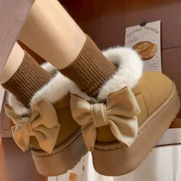 연말 세일 어그 부츠 빅 리본 & 퍼 통굽 숏 기장 보아 부츠