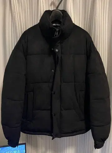 새상품급 ZARA 페이크 스웨이드 패디드 자켓