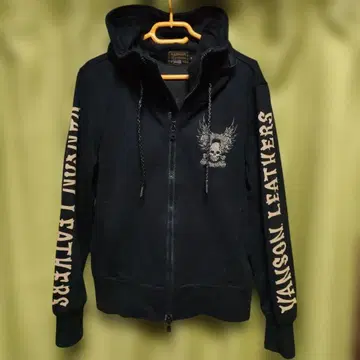 VANSON 반손 스컬 본 집업 자수 후드티