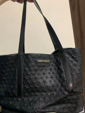 JIMMY CHOO 블랙 가죽 토트백