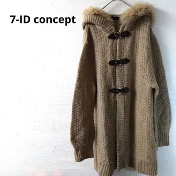 7-ID concept 롱 가디건 후드 부착 베이지 F