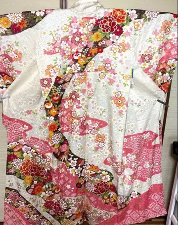 화이트 귤 꽃 후리소데 기장 152