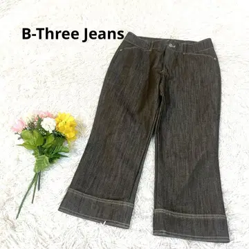 비쓰리 청바지 [ 34인치 ] 데님 롤업 디자인 하이 스트레치