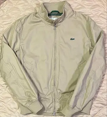 LACOSTE 안쪽 체크 방수 해링턴 자켓 스윙탑 베이지