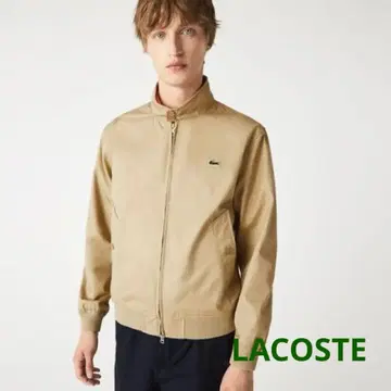 LACOSTE 안쪽 체크 방수 해링턴 자켓 스윙탑 베이지
