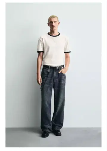 새상품 JP29 완판템 ZARA 자라 배기핏 청바지 블루