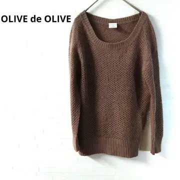 올리브 데 올리브 긴팔 스웨터 짜임 얇은 소재 브라운 캐주얼 M