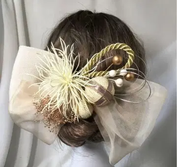 성인식 머리 장식 레이스 미즈히키 후리소데 당일 발송