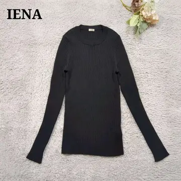 IENA 이에나 울 크루넥 리브 니트 풀오버 스테디셀러 인기 블랙