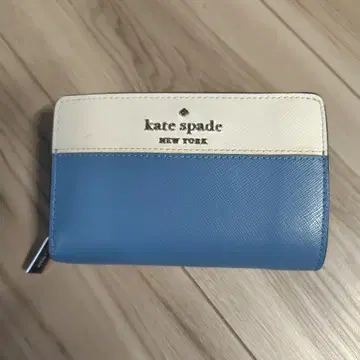 케이트 스페이드 접이식 지갑 파랑/화이트