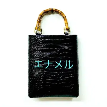 소가죽 에나멜 악어 엠보싱 대나무 토트 블랙 (대) 신여백죽수 축제