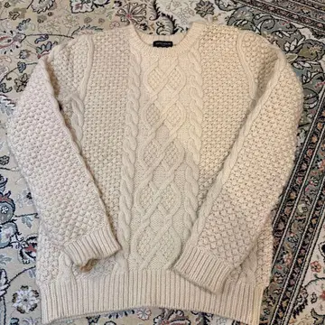 UNITED ARROWS 케이블 니트 스웨터 아이보리 입체 편직