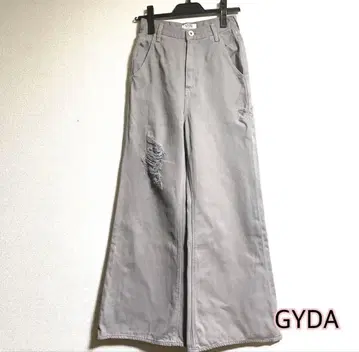 GYDA 제이다 팬츠 와이드 팬츠 데미지 가공 데님 와이드 팬츠