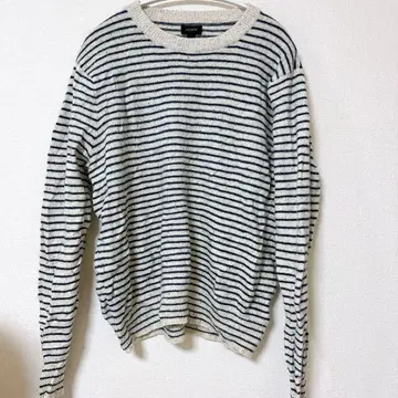 J.CREW 스트라이프 니트 스웨터 M 긴팔 상의 둥근 카라