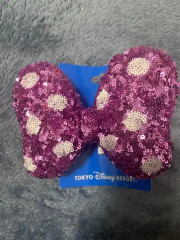 디즈니 물방울 패턴 리본 핑크