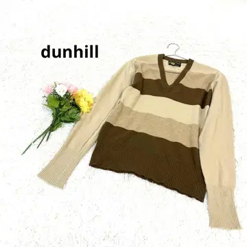 던힐 보더 니트 V넥 스코틀랜드제 순 캐시미어 스웨터