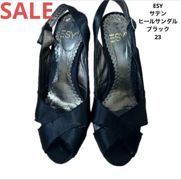 선착순 ESY 새틴 힐 샌들 블랙 23
