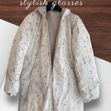 블랑슈리페 리버서블 다운 코트 토끼 곰 꽃무늬 다운 코트