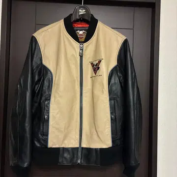 Harley-Davidson 가죽 자켓 베이지/블랙