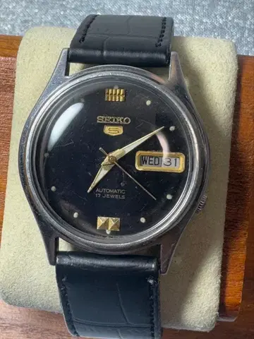 빈티지 SEIKO 5 세이코 파이브 블랙 자동 와인딩 작동품