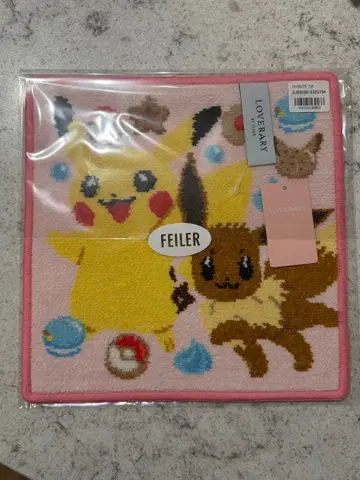 [ 미사용 새상품 ] 페이러 타월 손수건 포켓몬 피카츄 & 이브이